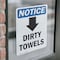 Signmission Dirty Towels (Down Arrow) Sign With Symbol, 3.5 in W x Rectangle, Vinyl Decal OS-2PACK-NS-D-35-V-11039 - alternate 3